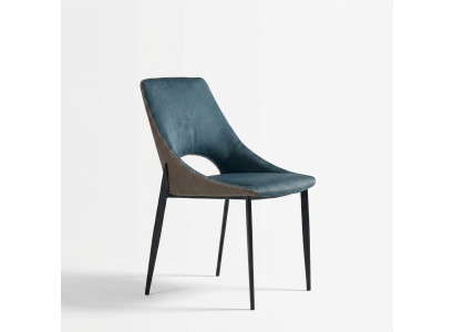 Blue Faux Leather Chair Textile Dining Room Seating Upholstered Chairs Single Seater