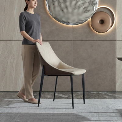 Beige dining chair modern new wooden chairs stylish armrest chairs