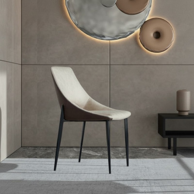 Beige dining chair modern new wooden chairs stylish armrest chairs