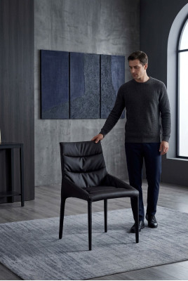 Black Upholstered Dining Chair Designer Textile Chairs Dining Room Furniture