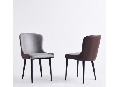 Gray armchair designer dining chairs wood kitchen single-seater