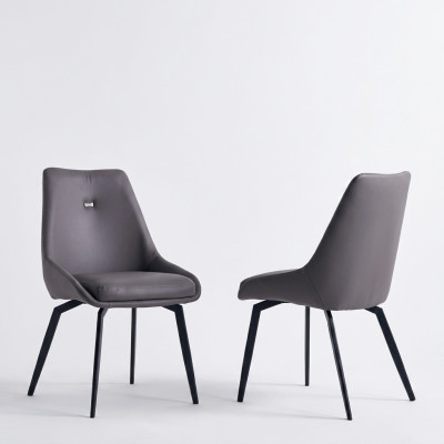 Modern Gray Chair Dining Room Wood Metal Chairs Designer Armchairs