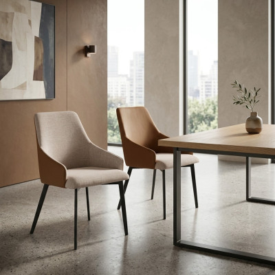 Light brown dining chair kitchen chair stainless steel frame wooden chairs