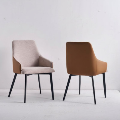 Light brown dining chair kitchen chair stainless steel frame wooden chairs