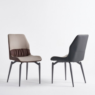 Beige single-seater chairs without armrests dining room chairs kitchen furniture