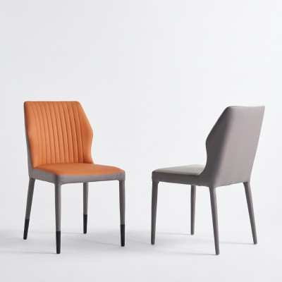 Brown Armchair Dining Chairs Upholstered Single-Seater Luxury Wooden Chairs