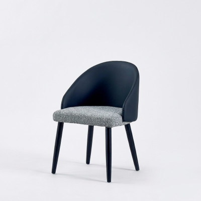Gray-Blue Dining Chair Luxurious Single-Seater Upholstered Furniture Wooden Chairs