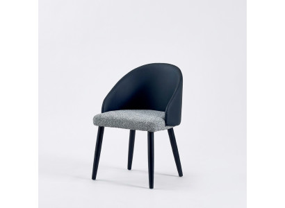 Gray-Blue Dining Chair Luxurious Single-Seater Upholstered Furniture Wooden Chairs