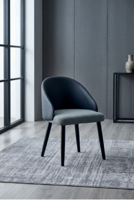 Blue-Grey Single-Seater Luxurious Dining Room Chairs Design Dining Chairs