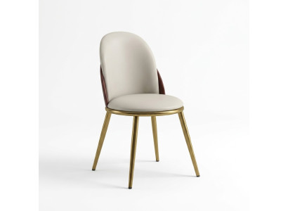 White-Golden Chair Stylish Single-Seater Upholstered Chairs Stainless Steel Chairs