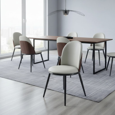 Dining room furniture designer white armless luxury wooden chair