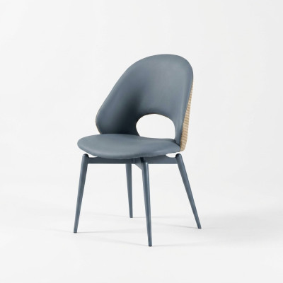 Gray single-seat designer dining upholstered chairs luxury wood furniture new