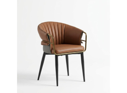 Brown leather chair designer dining room furniture wooden chairs textile chairs