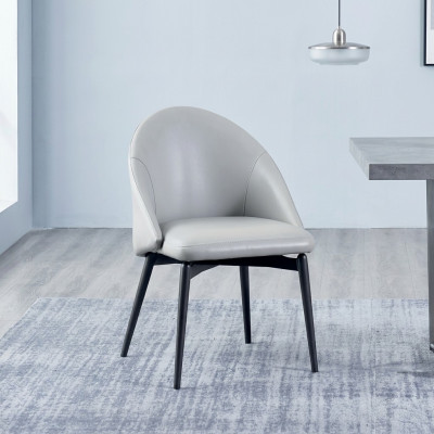 White dining room faux leather chair luxury single-seat wood upholstered chairs