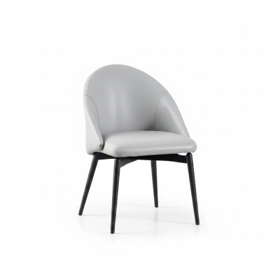 White dining room faux leather chair luxury single-seat wood upholstered chairs