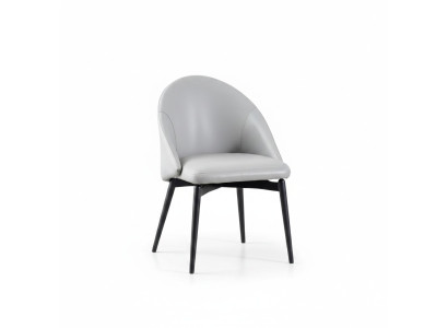 White dining room faux leather chair luxury single-seat wood upholstered chairs