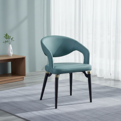 Blue dining room chair luxury single-seater stylish single-seater wooden chairs