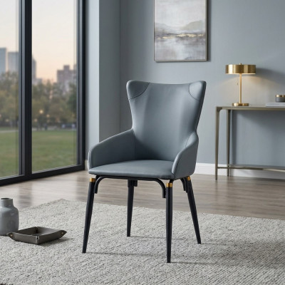 Blue dining chair upholstery modern single-seater designer leather chair