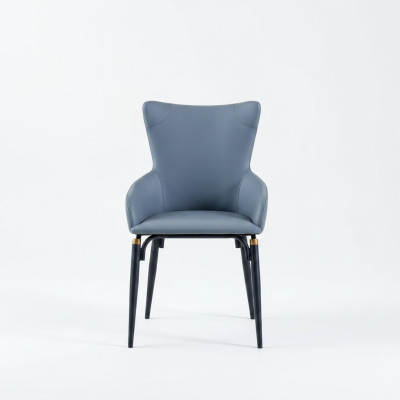 Blue dining chair upholstery modern single-seater designer leather chair
