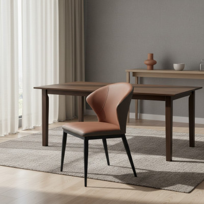 Dining room black-brown chair textile single-seater designer armchairs