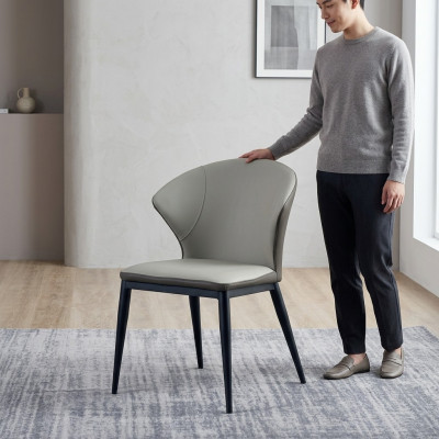 White upholstered chairs designer textile single-seat dining room noble wooden chairs