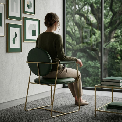 Green stainless steel chair designer armchair luxurious single-seater modern furniture