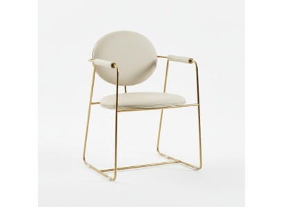 White dining room chair designer stainless steel chair single-seater modern furniture