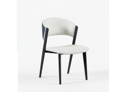 White dining chair luxury textile single-seater leather chairs wooden frame