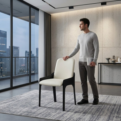 Modern white-black dining chair designer dining furniture chair.