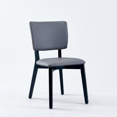 Single-seater designer gray dining chair upholstered chairs leather single-seater