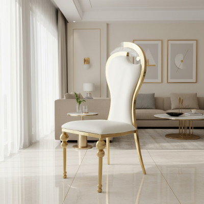 Classic Dining Room White-Gold Chair Upholstered Chairs Wooden Chairs New