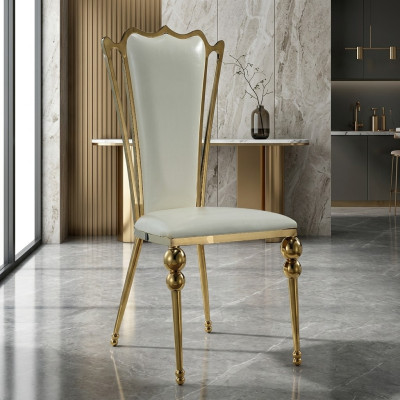 Dining room furniture designer white-gold chair upholstery furniture modern new