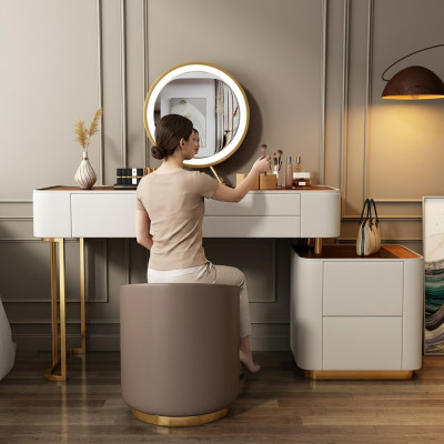 Stylish White Vanity Table with Drawers Designer Dressing Table