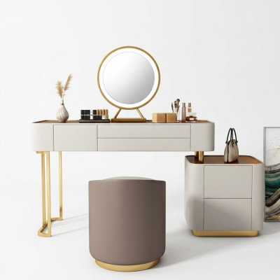 Stylish White Vanity Table with Drawers Designer Dressing Table