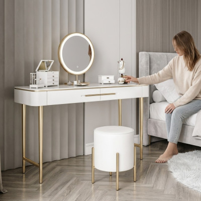 White dressing table designer vanity table 2x drawers dressing chest