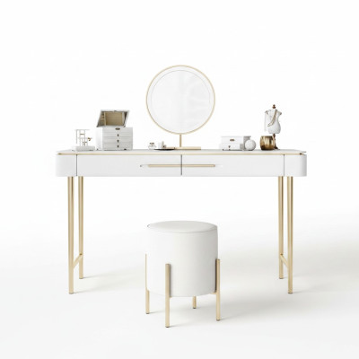 White dressing table designer vanity table 2x drawers dressing chest