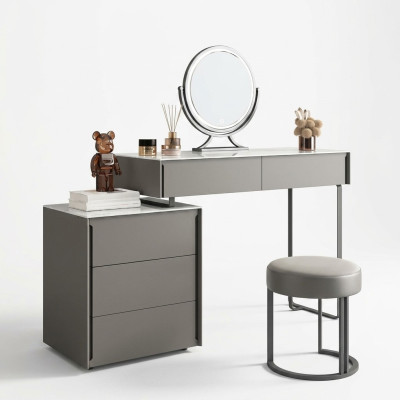 Gray dressing table designer bedroom furniture wood luxury vanity table