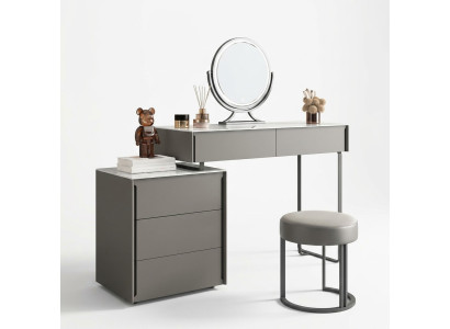 Gray dressing table designer bedroom furniture wood luxury vanity table