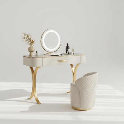 Beige makeup table designer dressing table dressing chest with drawers