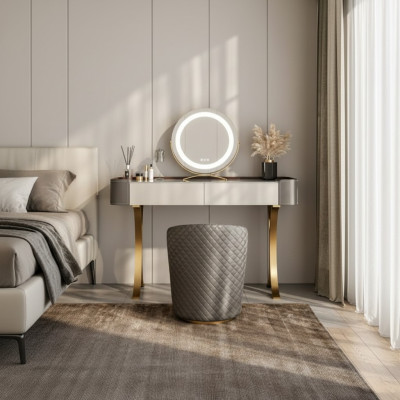 Beige dressing table, designer vanity tables, luxurious drawers, wooden furniture