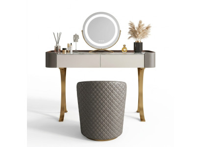Beige dressing table, designer vanity tables, luxurious drawers, wooden furniture