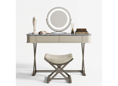 Beige Makeup Table Design Bedroom Furniture Luxury Wooden Makeup Tables