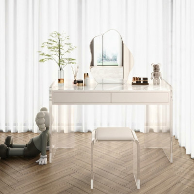 White Stylish Dressing Table Design Bedroom Drawers Wooden Furniture