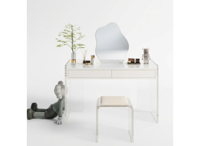 White Stylish Dressing Table Design Bedroom Drawers Wooden Furniture