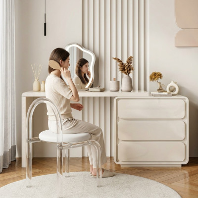 White Modern Dressing Table Designer Vanity Table With Drawers New