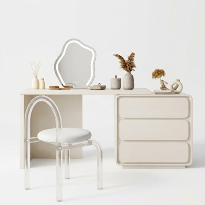 White Modern Dressing Table Designer Vanity Table With Drawers New