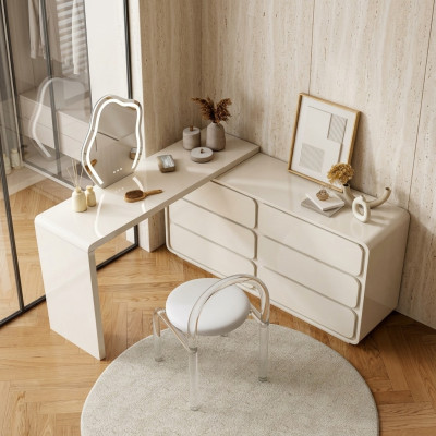 White Dressing Table Modern Vanity Corner Dressing Table Drawers