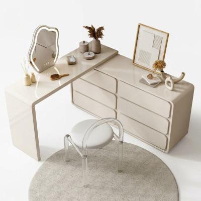 White Dressing Table Modern Vanity Corner Dressing Table Drawers