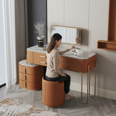 Bedroom Two-Tone Dressing Table Vanity 2x Drawers New