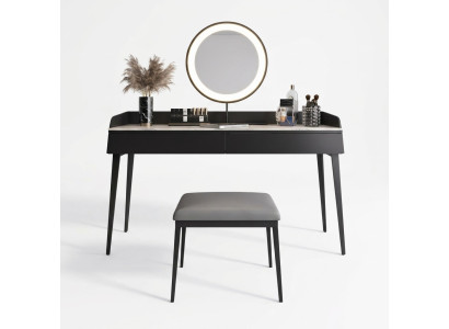 Modern Black Vanity Table Wooden Dresser Designer Makeup Table New